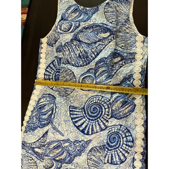 Lilly Pulitzer Mila Shift Dress Blue Peri Pop Up Stuffed Shells White *size 6 - Picture 13 of 15